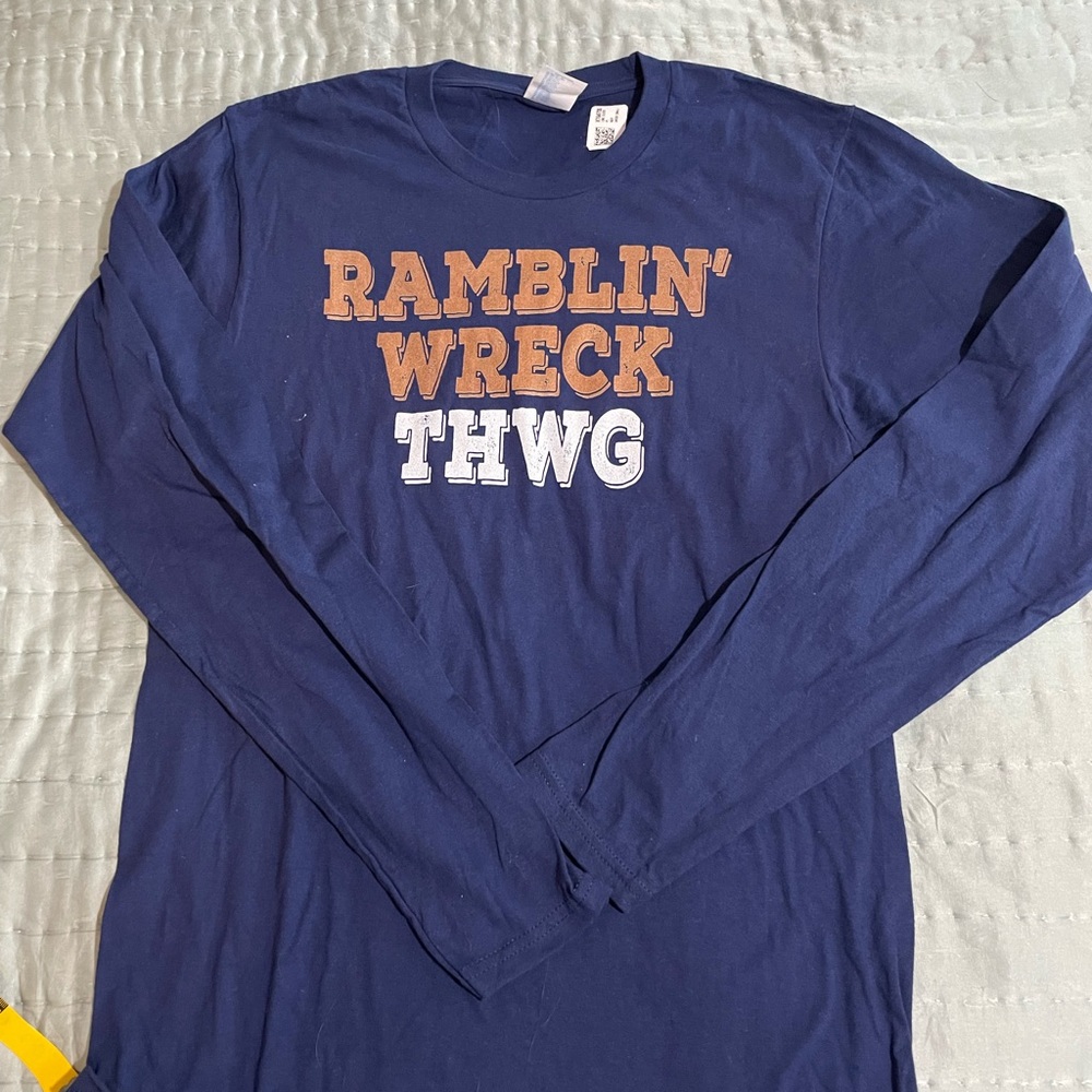 Georgia Tech Ramblin’ Wreck “To Hell With Georgia” “THWG” L/S Blue T-Shirt NWT